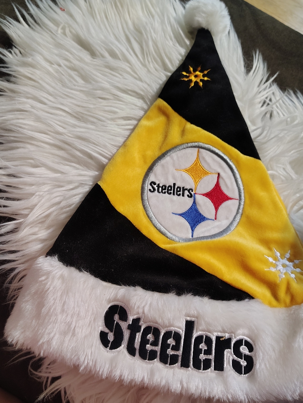 NFL Steelers Black Yellow White Holiday Hat